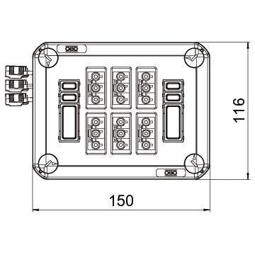 OBO Bettermann - Deckel für Dose/Gehäuse für Montage auf der Wand/Decke Steckbarer Deckel D01 6x3p WD für Abzweigkasten, b