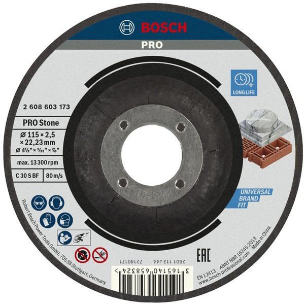 Bosch - Trenn-/Schleifscheibe PRO Stone Trennscheibe, 2608603173 115 x 2,5 x 22,23 mm