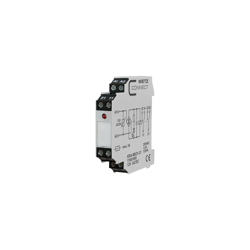 Metz Connect - Schaltrelais Koppelbaustein KRA-M8/21-21 12AC/DC 2W − 10 Stück