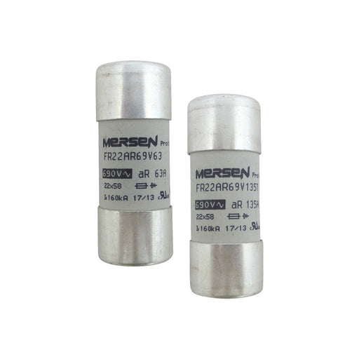Mersen - Zylindrische Sicherung Sicherungseinsatz FR22AR69V125T 22x58 AC690V 125A − 10 Stück