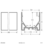 EVN Lichttechnik - Mechanisches Zubehör/Ersatzteile für Leuchten Aluminiumprofil 2m APRU44200