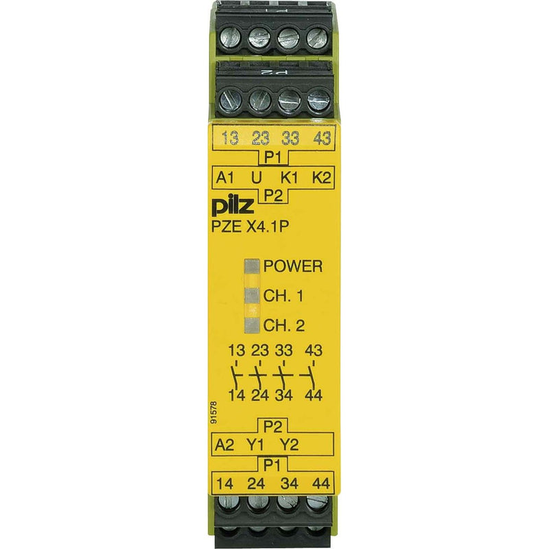 Pilz - Gerät zur Überwachung von sicherheitsgerichteten Stromkreisen Kontakterweiterungsblock PZE X4.1P #777587 24VDC 4n/o