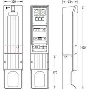 uesa - Gehäuse/Schaltschrank (leer) Marktplatzverteiler MV-A010-04 1420x320x234mm