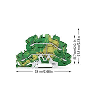 WAGO - Schutzleiter-Reihenklemme Doppelstockklemme 2002-2607 − 50 Stück