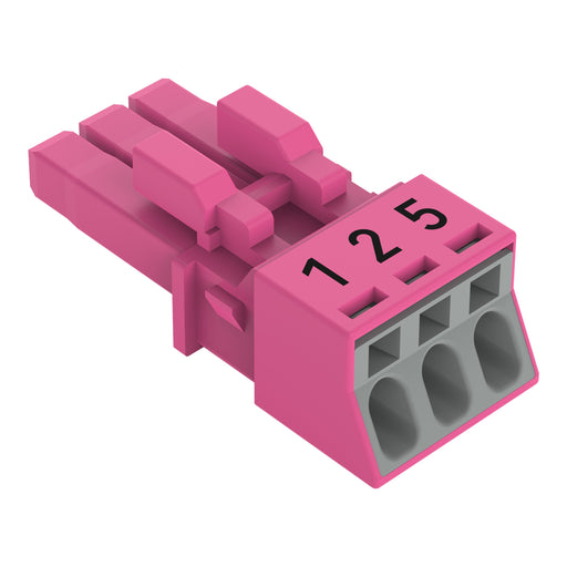 WAGO - Steckverbinder für steckbare Gebäudeinstallation Buchse 3-polig 890-283/081-000 Kod. B,pink − 50 Stück