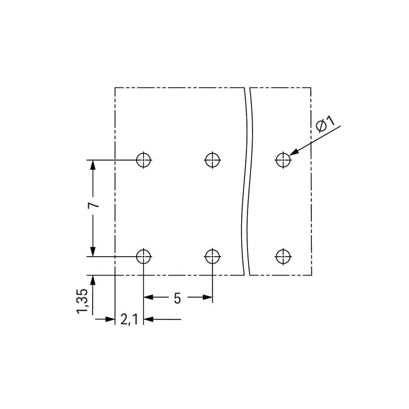 WAGO - Leiterplattenklemme THR-Leiterplattenklemme 2086-3207/997-607 Drücker,1,5mm²,sw − 1660 Stück