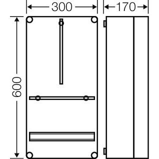 Hensel - Zähler-Leergehäuse Zählergehäuse Mi 2400 300x600x170mm T=146