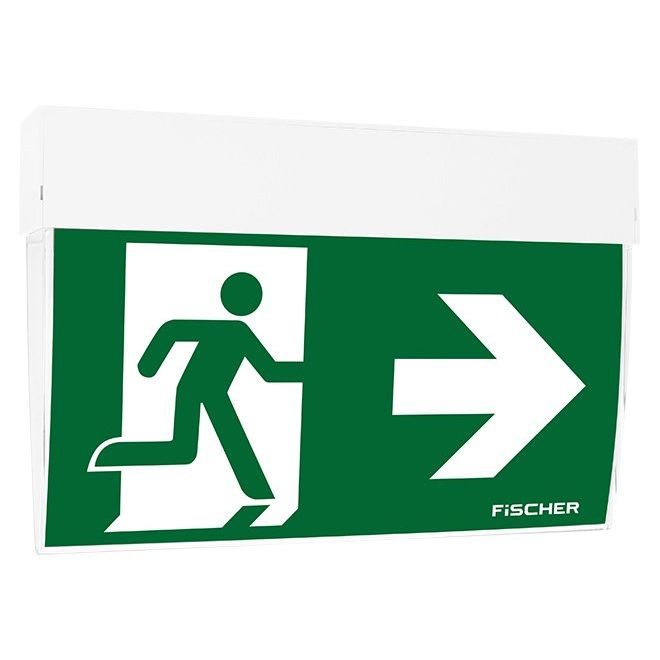 Fischer - Sicherheitsleuchte Rettungszeichenleuchte3/8h F1-U383M.V5 opt.Mesh/NB Add.on