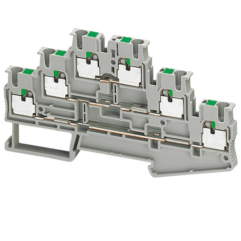 Schneider Electric - Durchgangs-Reihenklemme Einsteckbare Klemme NSYTRP26T 3 Level 6 Punkte − 50 Stück