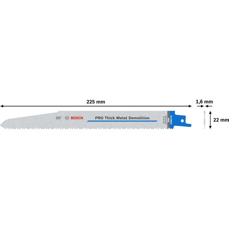 Bosch - Säbelsägeblatt PRO Thick Metal Demolition 2608659003 S1130CF − 100 Stück