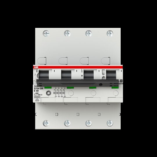 ABB Stotz S&J - Selektiver Hauptleitungsschutzschalter Haupleitungsschutzschalter S754DR-E50 50A E 25kA 4P