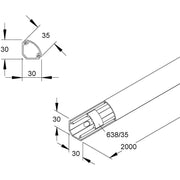 HKL - EckKanal cws EDK35.6 EDK-Kanal 25x35 − 2 Meter