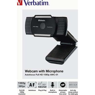 Verbatim - Zubehör/Ersatzteile für Unterhaltungselektronik Webcam FPS USB AWC-01 FullHD1080p,schwarz