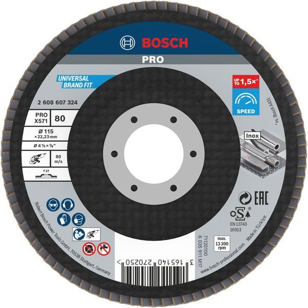 Bosch - Trenn-/Schleifscheibe PRO X571 2608607324 Fächerschleifscheibe