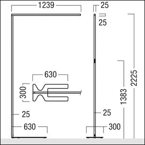 Zumtobel Group - Stehleuchte LED-Stehleuchte LINETIK-S #42184484 3000K dim schwarz
