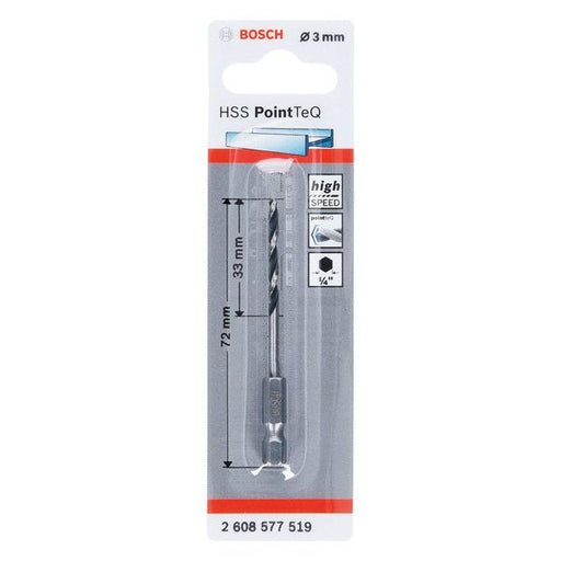 Bosch - Bohrer HSS PointTeQ 2608577519 Sechskantbohrer 3 mm