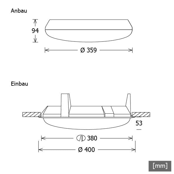 LTS Licht&Leuchten - Decken-/Wandleuchte LED-Anbau-u.Einbauleuchte DISC-I 40.1730 ws 3000K weiß