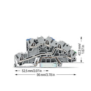 WAGO - Installations-Etagenklemme Installationsetagenklemme 2003-7646 2,5mm² N/L/PE grau