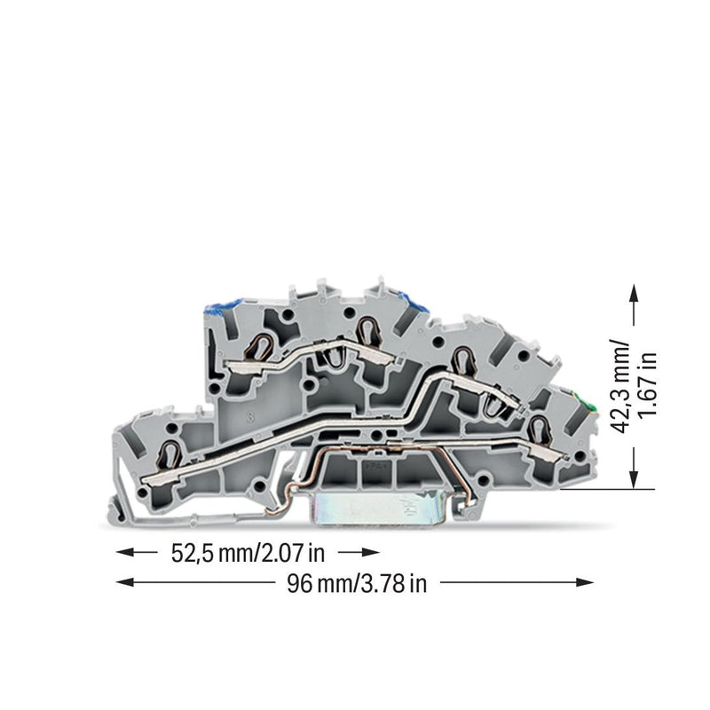 WAGO - Installations-Etagenklemme Installationsetagenklemme 2003-7646 2,5mm² N/L/PE grau