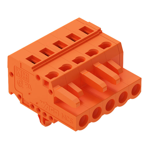 WAGO - Kabelsteckverbinder für Leiterplattensteckverbinder 1-Leiter-Federleiste 231-305/008-000 CAGECLAMP,2,5mm²,or − 100 Stück