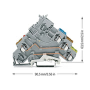 WAGO - Initiator/Aktor-Reihenklemme Aktorenventilklemme 280-572/281-434 24VDC − 50 Stück