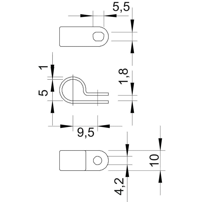 OBO Bettermann - Befestigungsschelle für Kabel/Rohre Befestigungsschelle 255 5.2 LGR Iso,gr − 100 Stück
