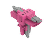 WAGO - Kompaktverteiler für steckbare Gebäudeinstallation T-Verteiler 4-polig 890-1633 Kod. B,pink − 25 Stück