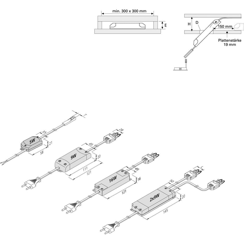 Hera - LED-Betriebsgerät LED-Trafo 350mA 9W 61500300904  − 1 Stück
