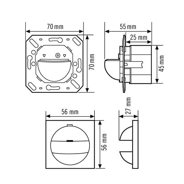 ESYLUX - Bewegungsmelder/Präsenzmelder komplett Wand-Bewegungsmelder MD180i/16BASICSetEXX 180Grad