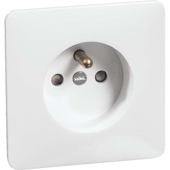 Peha - Schalter-/Steckdosenkombination Steckdose ws Erdungsstift B 80.6671 SI W 10/16A 250V 2-pol