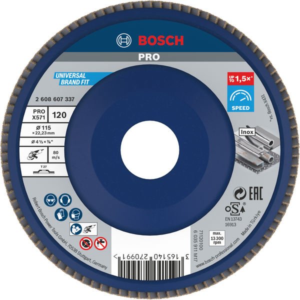 Bosch - Trenn-/Schleifscheibe PRO X571 2608607337 Fächerschleifscheibe