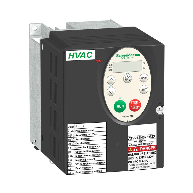 Schneider Electric - Frequenzumrichter =< 1 kV Frequenzumrichter ATV212H075N4 0,75KW 480V 3PH,IP20 − 1 Stück