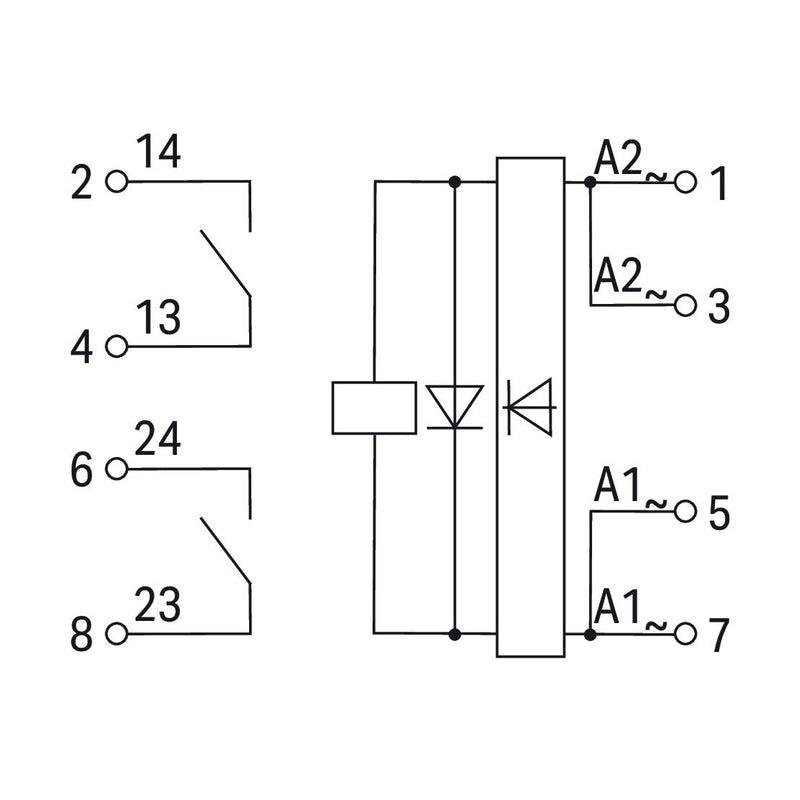 WAGO - Bauelementestecker Relaismodul 2042-3819 AC/DC 24 V 230 V − 4 Stück