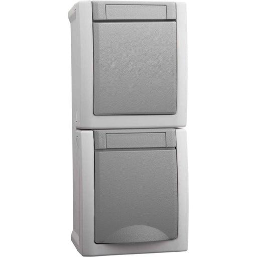 Panasonic - Schalter-/Steckdosenkombination Steckdose/Wechselsch-Kombi 90591098-DE senkr.FR-AP IP54 gr