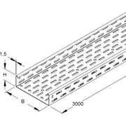 Niedax - Kabelrinne Kabelrinne RS 60.600 F OV 60x600x3000mm − 3 Meter