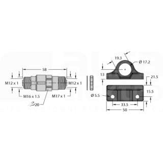 Turck - Zubehör/Ersatzteile für Industriesensoren Wanddurchführung FKD-FKD44/M12
