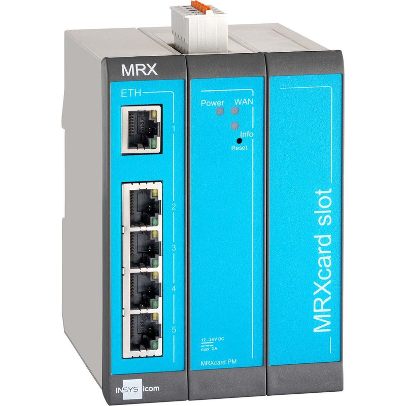 Insys - Netzwerk Router Industrierouter-LAN MRX3 LAN 1.1 5Ether-Ports 2Eing. − 1 Stück