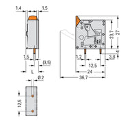 WAGO - Leiterplattenklemme Hebel 2606-3101 6mm²,grau − 200 Stück