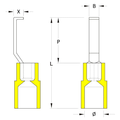 Weidmüller - Verbinder für Cu-Leiter zum Verpressen Kabelschuh HBT 6,0 - 4,6 GE max.: 6 mm² − 100 Stück