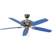 DeKo - Umluftventilator Deckenventilator BC 810-XXL BlueThund chrom matt/blau