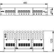 Telegärtner - Patchpanel Kupfer 19" ISDN-Panel 25-Port MPPISDN 25-H kurz 1HE, RAL7035