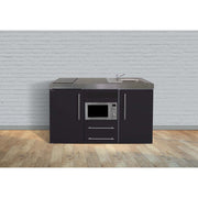 Stengel - Mini-Küche Miniküche Premiumline MPMSM150MWIKFliBre Schwarz matt