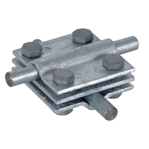 DEHN - Verbinder für Blitzschutz Kreuzstück St/tZn KS8.10810FL30ZPSTTZN f.Rd 8-10/8-10mm