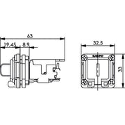 Telegärtner - Modularer Steckverbinder Einbauflansch IP67 100022952 mit AMJ-Modul Cat.6