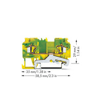 WAGO - Schutzleiter-Reihenklemme Schutzleiterklemme 880-907 2-Leiter, TS 35
