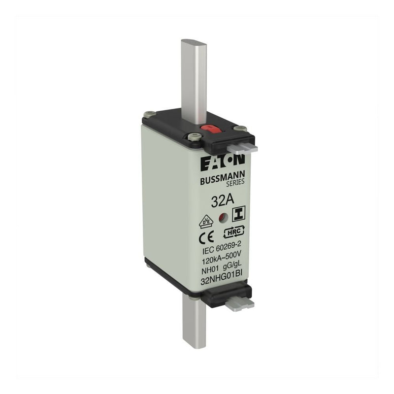 Eaton - Messersicherung Sicherungseinsatz Nieders. NH FUSE 32#32NHG01BI 32A AC 500V 120kA − 3 Stück