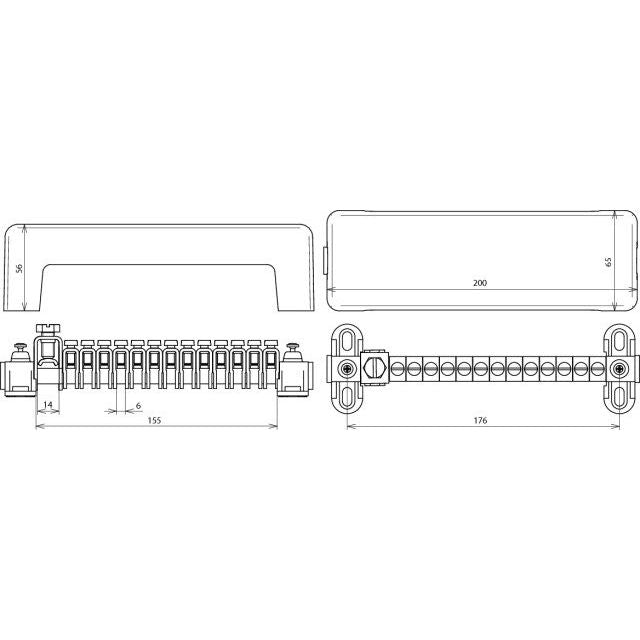 DEHN - Potentialausgleich-Schiene Potentialausgleichschiene PASAHRK13X25# 563030 13x2,5-25 1x16-95