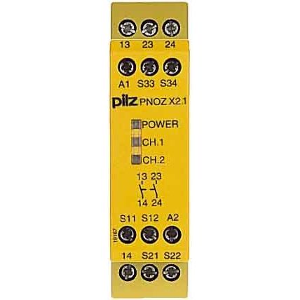 Pilz - Gerät zur Überwachung von sicherheitsgerichteten Stromkreisen Not-Aus-Schaltgerät PNOZ X2.1C #774305 24VAC/DC 2n/o
