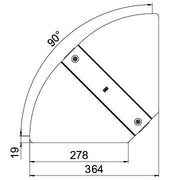 OBO Bettermann - Deckel Bogen für Kabeltragsystem Deckel für Bogen RBD W 300 FS winkelverst. B300mm