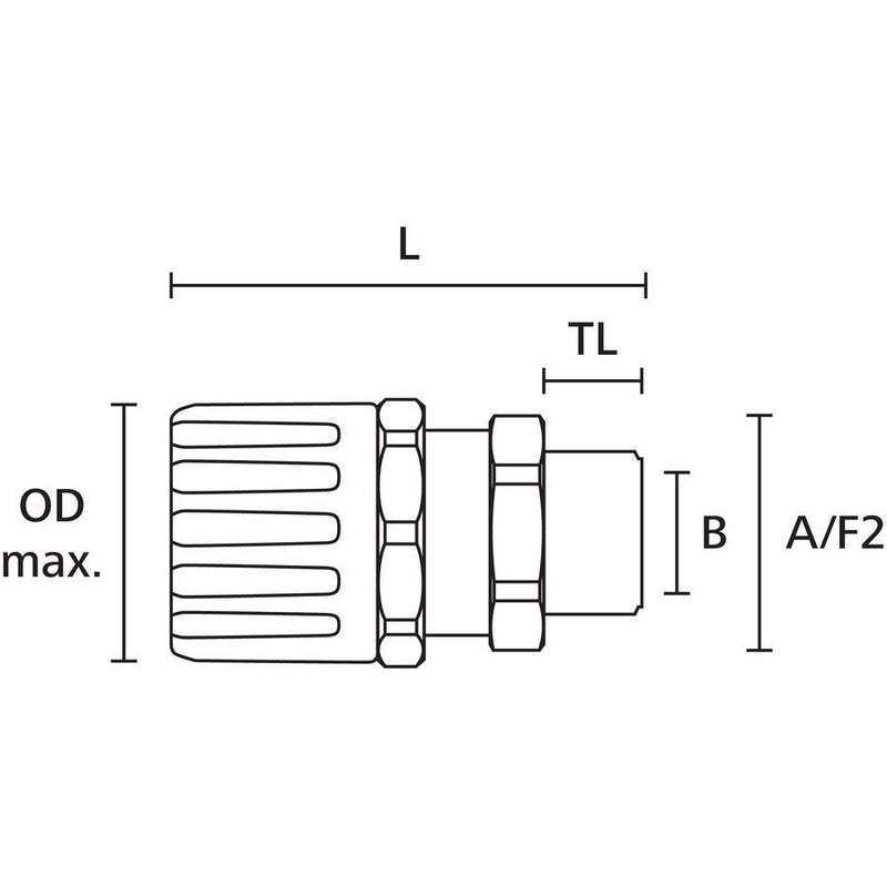 HellermannTyton - Kunststoff-Wellschlauch-Verschraubung Kunststoffverschraubung 166-22009(10) dreh. Innengew schw − 10 Stück